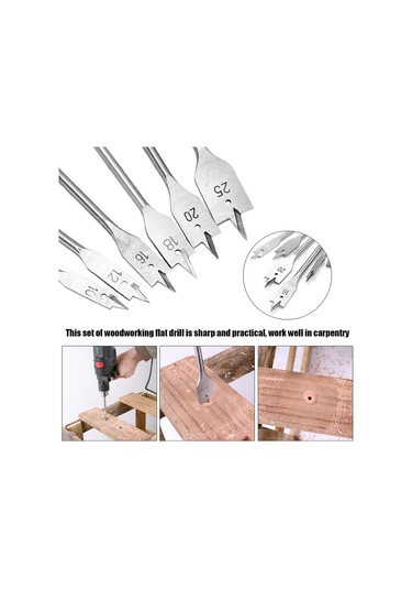 Singree Ahşap Delme Seti 6'lı - 45 Karbon Çelik Uçlu, 10-25mm Çaplı, Derin Delikler İçin Hızlı Ve Hassas, Opp Paketli