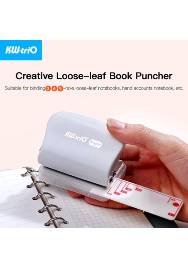 Aubyhe Kw-trio 3 Delikli El Matkapı, 6mm Çap, Metal+abs, 5 Kağıt Kapasitesi, Patenti Var Ölçü Çubuğu, Mavi, Çizelge/defter İçin Mavi