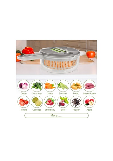 Kablı Sebze Doğrayıcı Çok Fonksiyonlu 11'ı 1 Arada Gri Gri