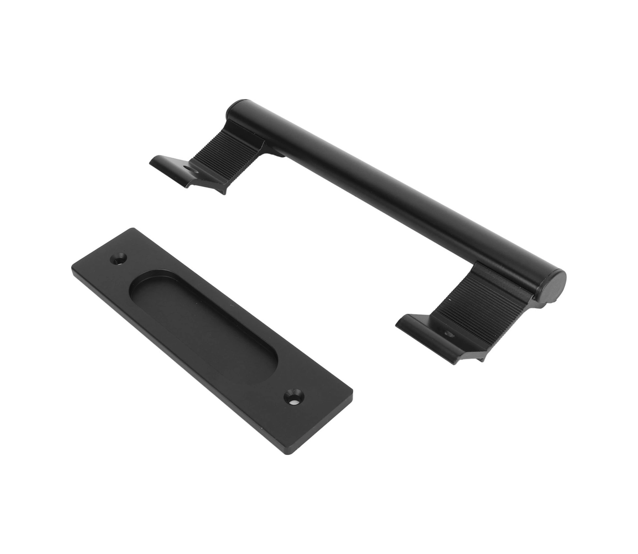 Geeroyoo Alüminyum Zırhlı Kayar Ahşap Kapı Kolu - İki Yönlü Tasarım, Delme Yok, Siyah, Kolay Kurulum, Balkon/depo/giyinme Dolabı Uygulamalı Diğer