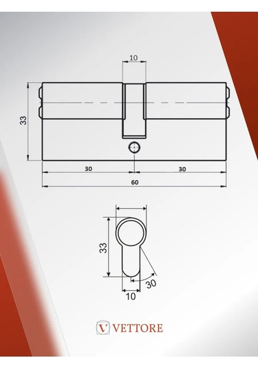 Vettore Kilit Plungeri 60mm, 5 Anahtar, Nikel 151887195