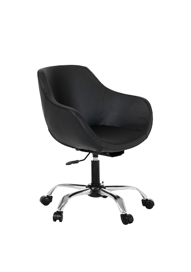Monoko Deri Çalışma Sandalyesi Siyah