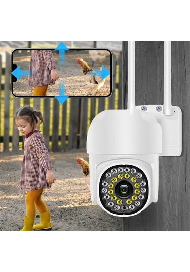 Pazly Akıllı Wifi Güvenlik Kamerası - Beyaz, 1080p Gece Görüşlü, 355 Dönebilir, Sesli Alarmlı, İki Yönlü Konuşma Özelliği