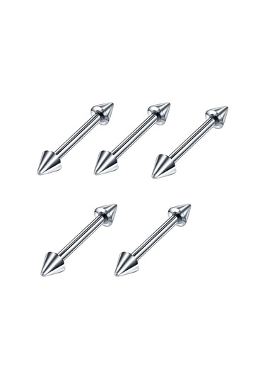 Dolıty 110x Göbek Takısı Piercing Kulak Burun Piercingi 1.2x10mm Gümüş