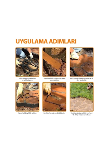 Zemin Kaplama Kalıbı Bahçe Taş Kalıbı Yürüyüş Yolu Kaldırım Yapım