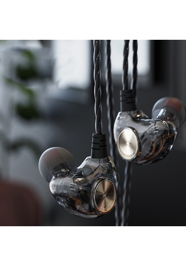 K1 Kablolu Kulaklık Hibrit Hifi Kulaklık Stereo Müzik Derin Bas Gürültü Önleyici Kulaklık Siyah Type-c Arayüzü -