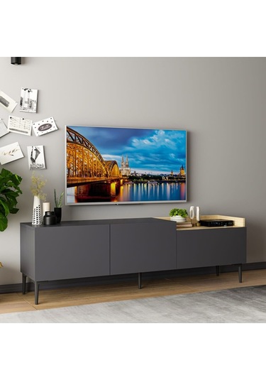 Bmdekor Tv Sehpası Muya Antrasit Safir Meşe