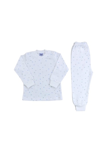 Sebi Bebe Nokta Çiçek Pijama Takım 9154 Beyaz