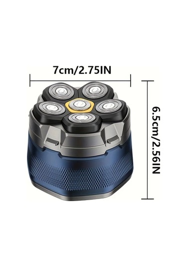 Xuweiwei Mavi 6d Erkek Elektrikli Kel Bas Kesme Makinesi Kablosuz Sarj Edilebilir 6 Yuzen Bicak Kisa Saclar Seyahat Icin