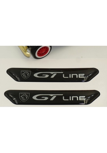 Peugeot Gt Line Logo Çamurluk Yanı Ve Ayna Metalize Damla Desen 3