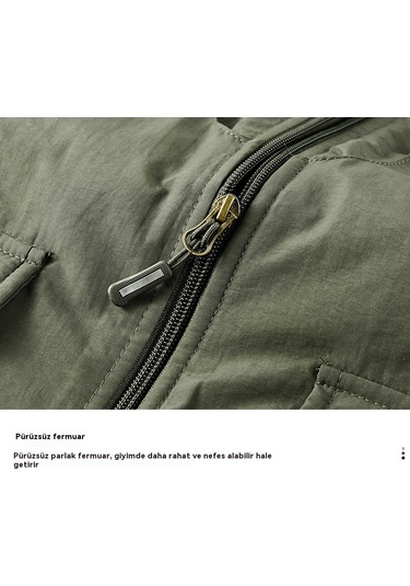 Erkekler İçin Kışlık Polar Astarlı Ve Kalınlaştırılmış Ceket Haki