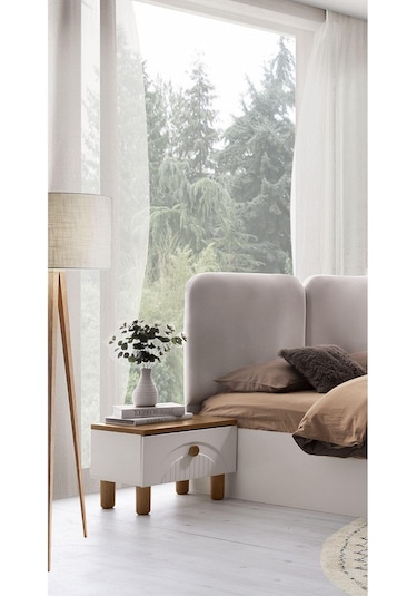 %100 Mdf-aytaşı-bohem Craft Komodin Beyaz