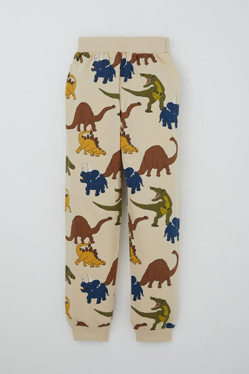 Breeze Erkek Çocuk Eşofman Takım Dinozorlar Alemi Desenli 4-8 Yaş, Bej Bej