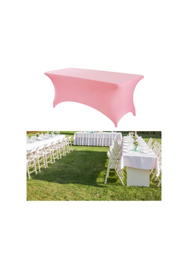 Homyl Katlanır Masa Için Örtüsü Spandex Satıcı Düğün Doğum Günü Pembe