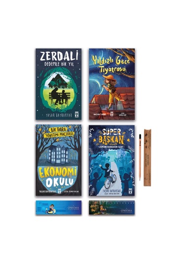İlk Genç Timaş Yıldızlı Gece Tiyatrosu - Zerdali - Süper Başkan - Ekonomi Okulu Set 4 Kitap