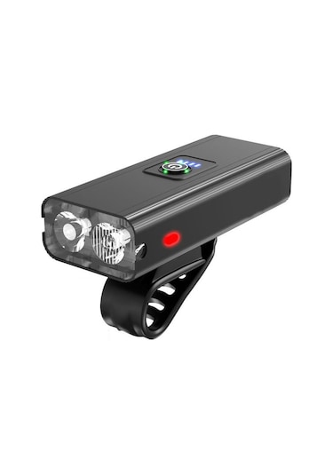 2Xxml-T6 Led 18.000 Lumen Su Geçirmez Bisiklet Farı 2400Mah Pil Açık Gri