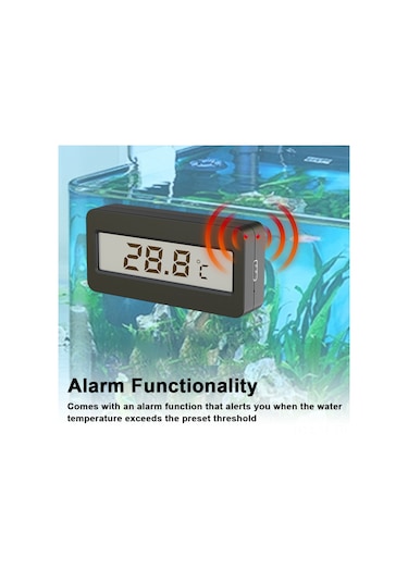 Yifomall Yüksek Hassasiyetli Akvaryum Termometresi: Büyük Lcd Ekran Ve Alarm Fonksiyonlu Su Sıcaklık Ölçer