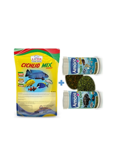 Cichlid Mix Karışık 860 g Balık Yemi + 30 Gr + 30 Gr