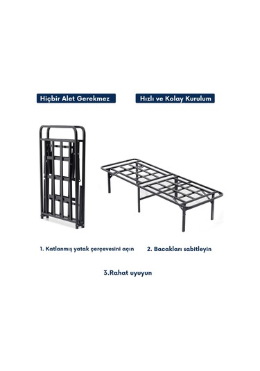 Aksviva Smart Base Tek Kişilik Katlanır Metal Karyola