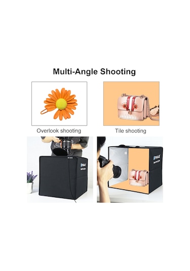 Puluz 30 CM Katlanır Yüksek 97 CRI Halka Işık Fotoğraf Aydınlatma Stüdyosu Çekim Çadır Kutusu Kiti Siyah