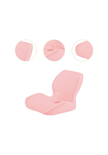 Suntek Bel Destek Yastığı Ergonomik Sandalye Sırt Yurt Oturma Pembe