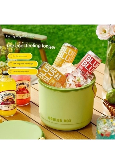 Fastbuy Yeşil Taşınabilir Kamp Soğutucu, Buz Kalıbı Dahil, Piknik Ve Plaj İçin Pilsiz Buz Saklama Kutusu Yeşil