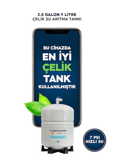 8l Çelik Tank 15 Aşama Multi Mineral 80gpd Su Arıtma Cihazı B3512