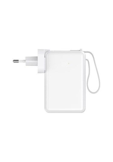 1017 10000 Mah Type-c Taşınabilir 22,5 W Hızlı Şarj Dijital Göstergeli Powerbank Beyaz