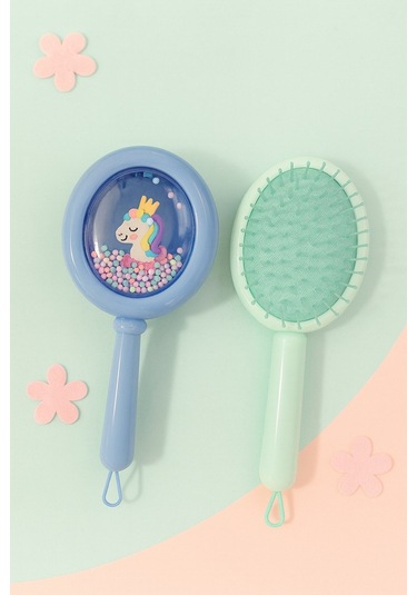 1 Adet Unicorn Figürlü Renkli Boncuklu Kız Çocuk Saç Tarağı Fırçası Kolay Taranma Saçları Acıtmaz Saç Fırçası