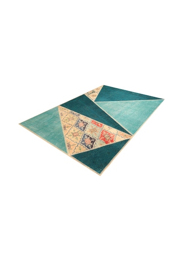 Patchwork El Dokuma Anadolu Halısı (431075591) Mavi