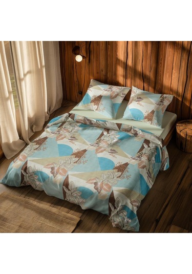 Cotton Collection Tek Kişilik Nevresim Takımı Doğa Çok Renkli