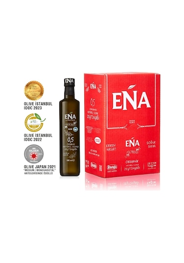 Ena Erken Hasat Soğuk Sıkım Organik Naturel Sızma Zeytinyağı 6 x 500 ML