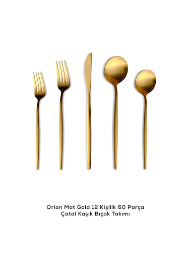 Karaca  Orion Mat Gold 12 Kişilik 60 Parça Çatal Kaşık Bıçak Takımı