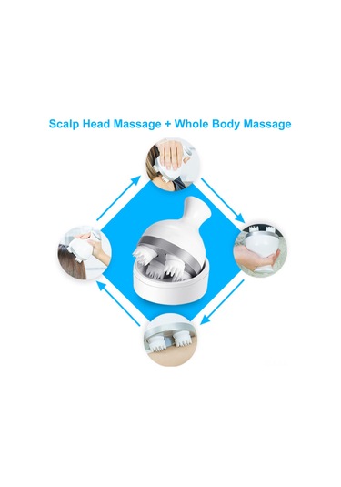 Gajeena Elektrikli Şarjlı 3d Kafa Masaj Aleti - Rahatlatıcı Saç Derisi Masajı Beyaz