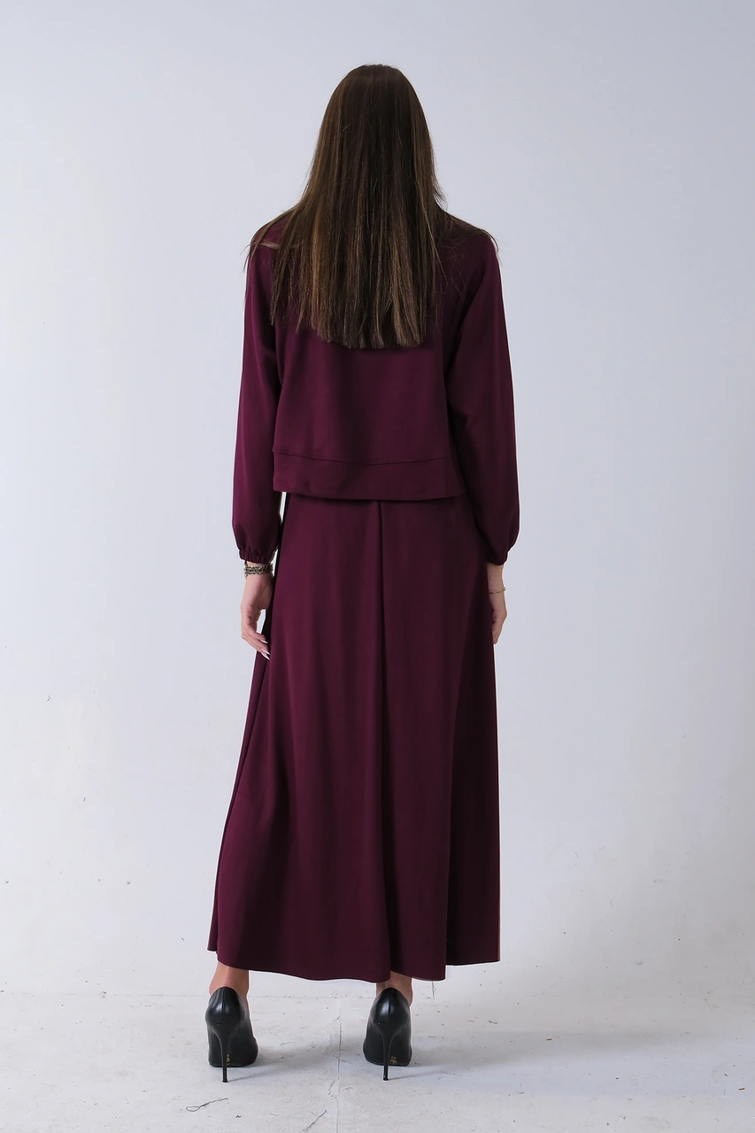 Feminist Mürdüm Önü Yarasakol Etekli Takım 31040702.21 Mürdüm