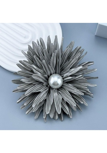 Gri Kumaş El Yapımı Aksesuarlar Büyük Çiçek Broş Takı Rozet Aksesuarları Pin Broş Yeni Korsaj