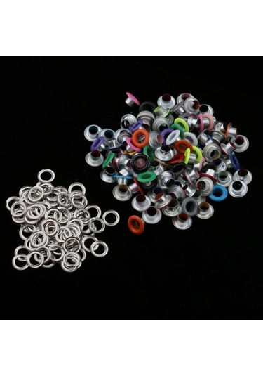 Giyim Leathercraft Scrapbooking Bezeme İçin 100 Adet Metal Kuşgözü Toka 4.5mm