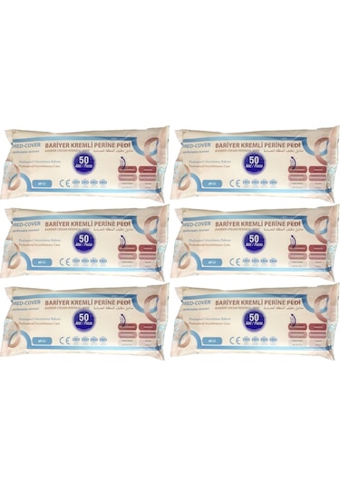 Med-Cover Bariyer Kremli Perine Bölgesi Pedi Bezi 50 x 6 Paket