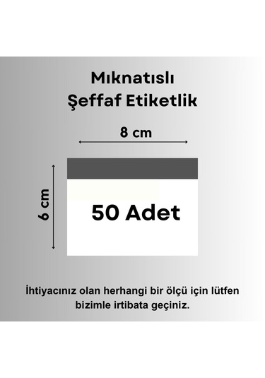 Şeffaf Etiket 50 Ad Pvc Magnet Etiketlik Mıknatıslı 8x6 Cm Raf Etiket Cebi