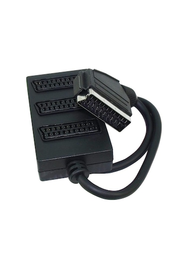 Elektromer 3\'lü Scart Dağıtıcı 1 Erkek-3 Dişi Scart