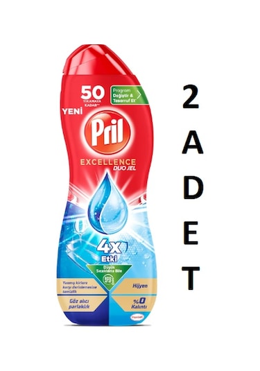 Pril Duo Jel 4 Etki Bulaşık Makinesi Deterjanı 2 x 900 ML