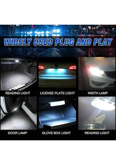 Flybuy 2 Adet 7440 W21w Led Ampul, 7443 W21/5w T20 Canbus, Amber Sarı Led Farlar 12