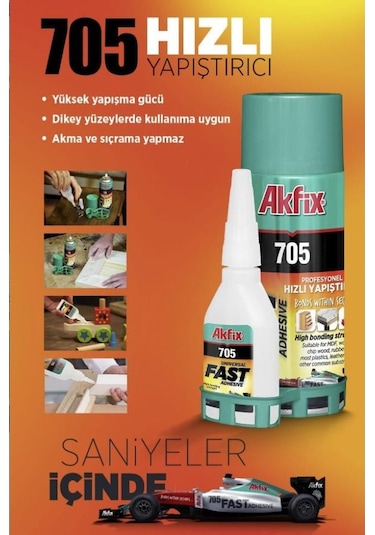 Akfix 705 Profesyonel Çok Amaçlı Hızlı Yapıştırıcı 400+100gr.