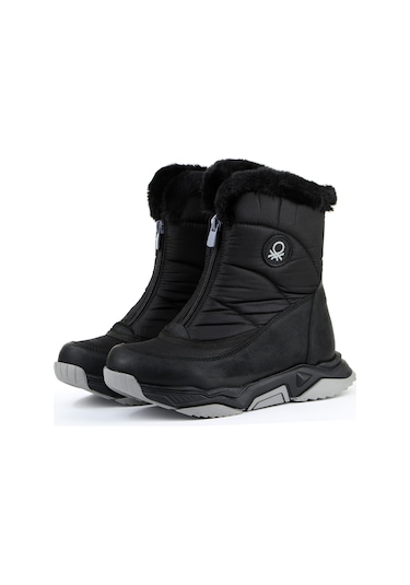 Benetton 30393 Suya Dayanıklı Kürklü Fermuarlı Kadın Bot 567800000149 01 Siyah