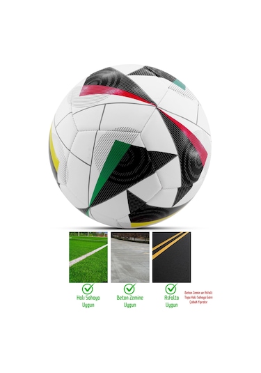 Telvesse Yeni Sezon 2024 Avrupa Pompalı Sert Zemin Halı Saha Futbol Topu No:5 FT515 Çok Renkli