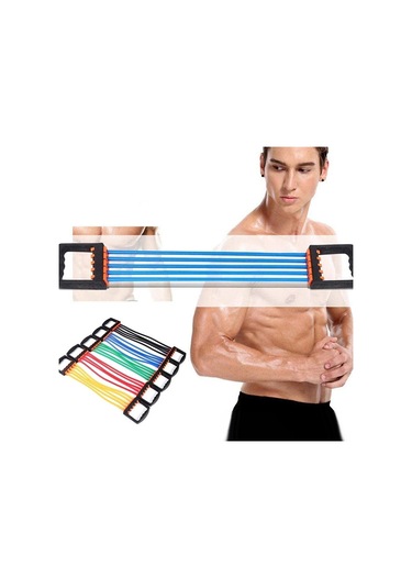 Sones 5 Direnç Tüpü Göğüs Genişletici Göğüs Egzersizi Çekici Kol Güçlendirme Eğitmeni Çıkarılabilir Çekme Halatı Fitness Ekipmanı Kırmızı