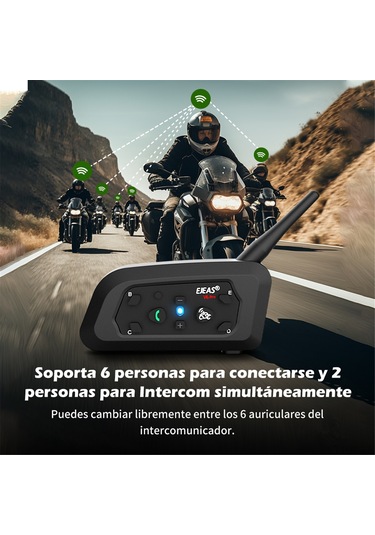 Yifomall Ejeas V6 Pro Motosiklet Kask Bluetooth İletişim Cihazı - 1200m Aralık, Ip65 Su Geçirmez, 12 Saat Konuşma Süresi