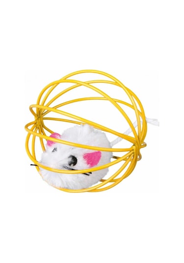Trixie 4115 6 CM Telli Top İçinde Peluş Fare Kedi Oyuncak Çok Renkli