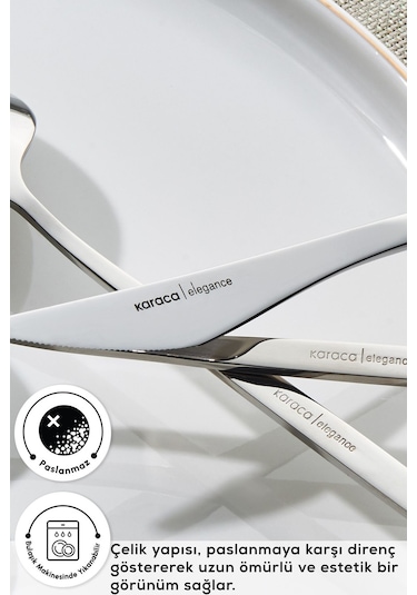 Karaca  New Porto Platin 12 Kişilik 60 Parça Çatal Kaşık Bıçak Takımı