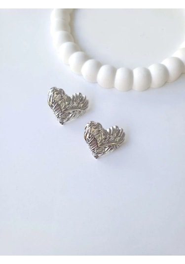 Çelik Silver Fashion Kalp Kadın Küpe Sevgililer Günü Hediyesi